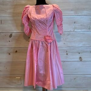 Vintage 80’s taffeta pink dress